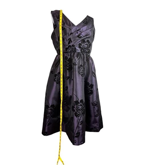 ModCloth Cocktail Dress Womens Size L Purple Wrap Flare Crinoline Party Silky - Picture 4 of 11